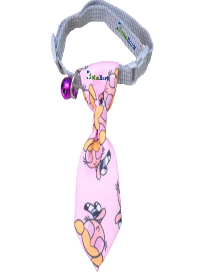 BohoBark Printing Dog Cat Pet Bow Tie Dog Collar Adjustable Neck Strap Pet Bow Tie Puppy Toy Grooming Necktie Neckerchief (Pack of 1) Pink - Image 1